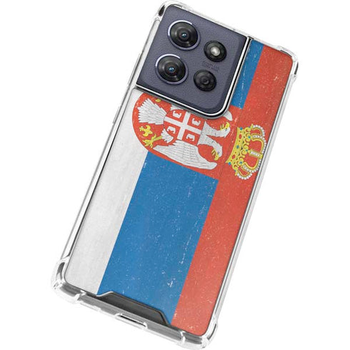 Serbia Flag Distressed Moto G Play 5G (2025) Clear Case